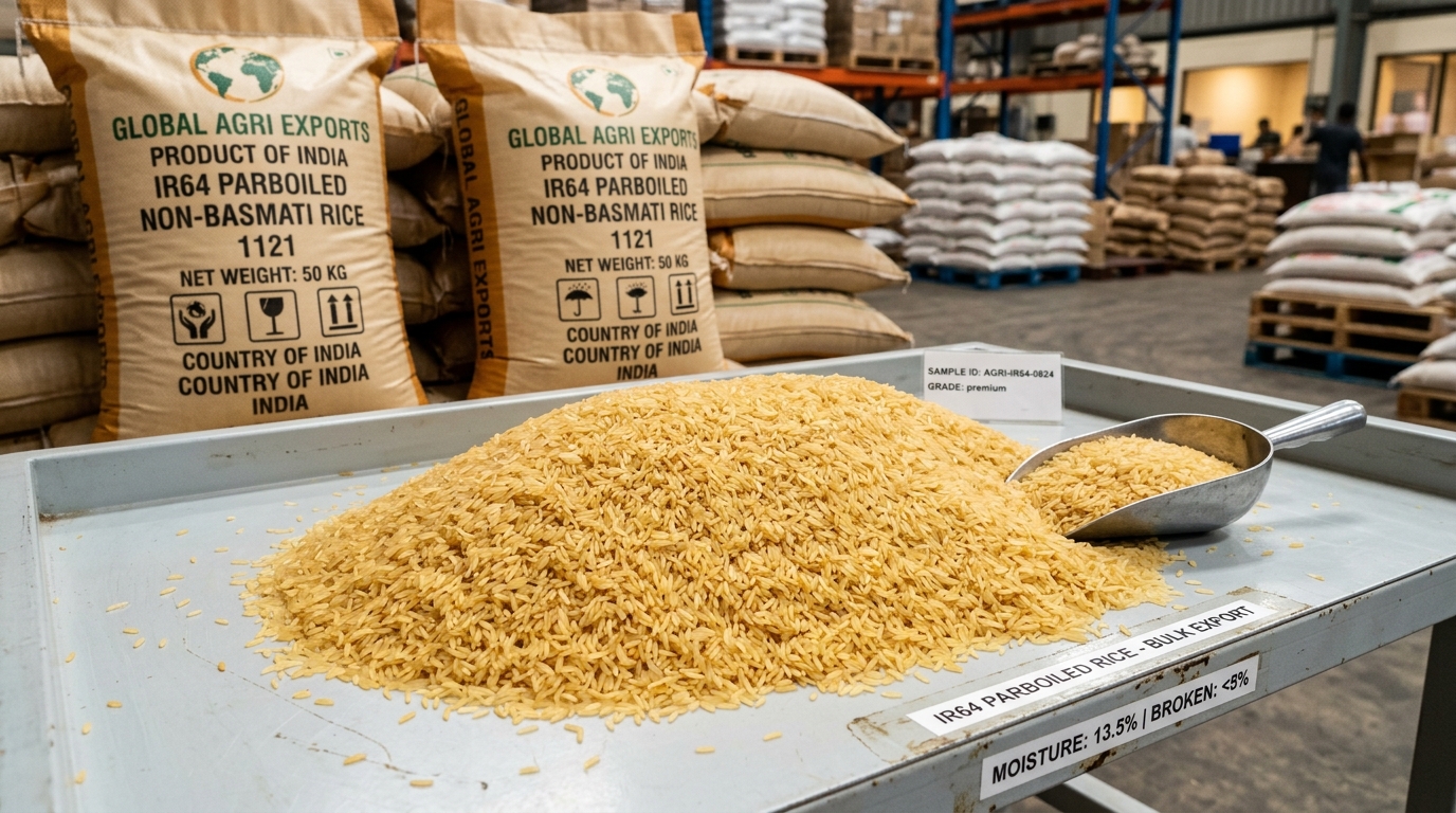IR64 Parboiled Non-Basmati Rice bulk exporter