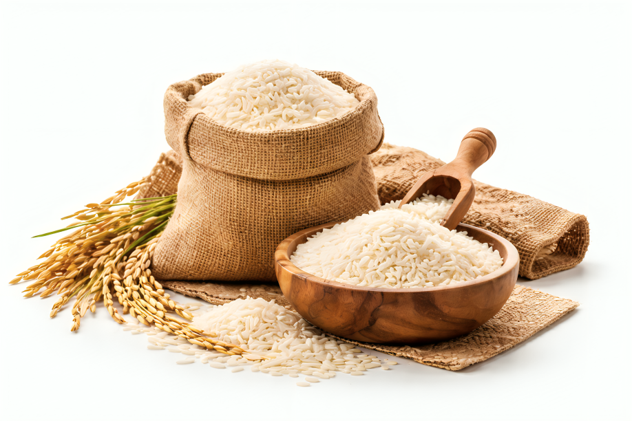 burlap sacks and bowls of rice (1)